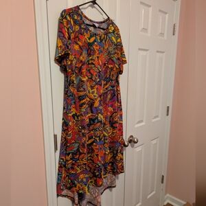 LuLaRoe Colorful Paisley Carly Dress Large